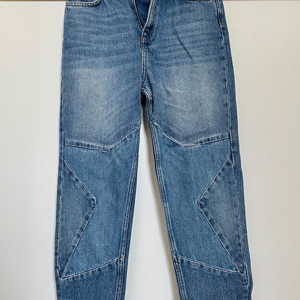 Sandro Star Stitched Straight High Rise Jeans